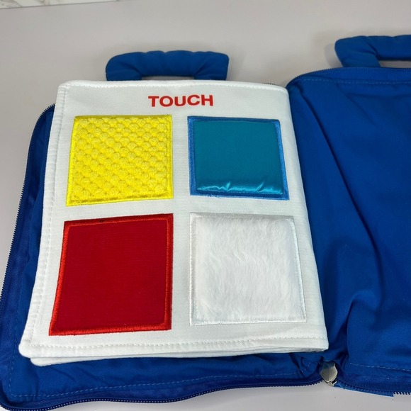 De Moca My Quiet Book Blue Sensory Soft Cloth Activity Book for Toddlers - Picture 4 of 4